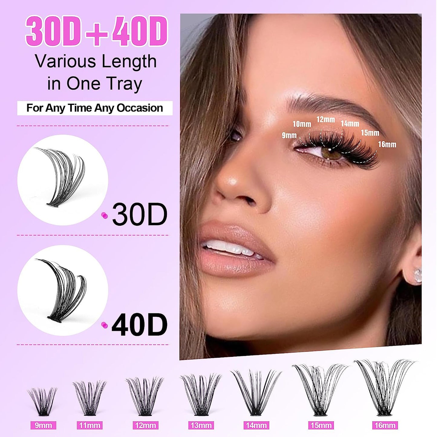 30D/40D False Eyelashes Mixed Set